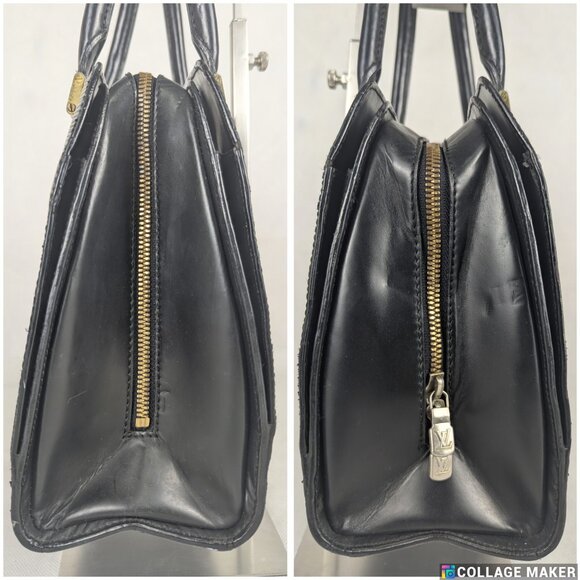 LOUIS VUITTON Paris Montaigne Epi Pont Neuf Leather Black Clutch Charm BAG - Picture 6 of 16